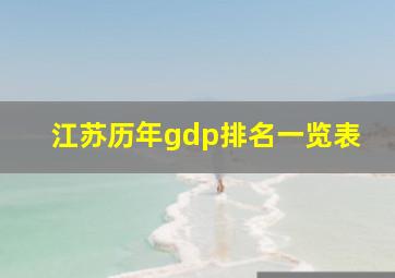 江苏历年gdp排名一览表