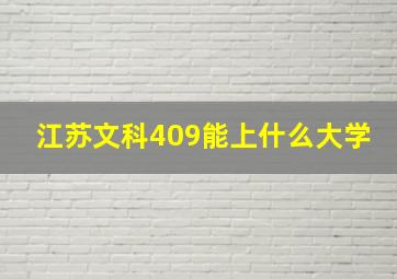 江苏文科409能上什么大学