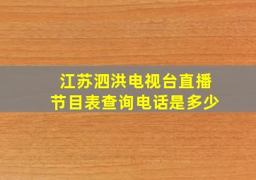 江苏泗洪电视台直播节目表查询电话是多少