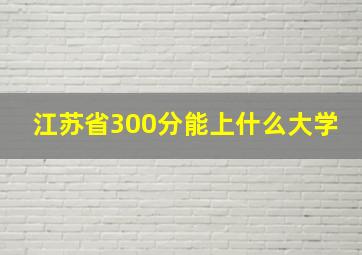 江苏省300分能上什么大学