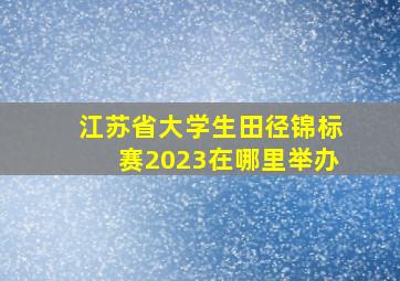 江苏省大学生田径锦标赛2023在哪里举办