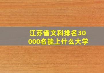 江苏省文科排名30000名能上什么大学