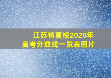 江苏省高校2020年高考分数线一览表图片