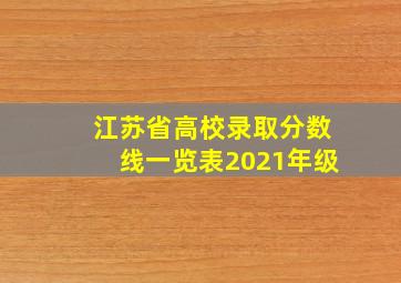 江苏省高校录取分数线一览表2021年级