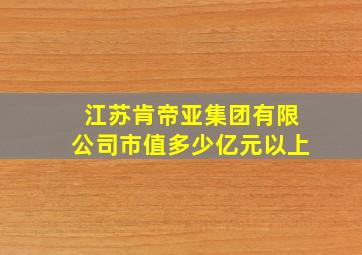 江苏肯帝亚集团有限公司市值多少亿元以上