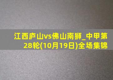 江西庐山vs佛山南狮_中甲第28轮(10月19日)全场集锦