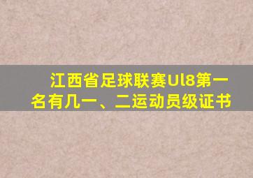 江西省足球联赛Ul8第一名有几一、二运动员级证书