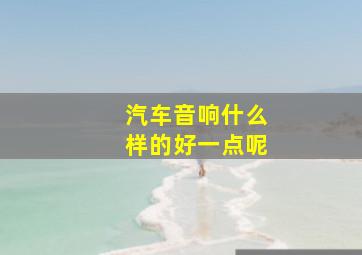 汽车音响什么样的好一点呢