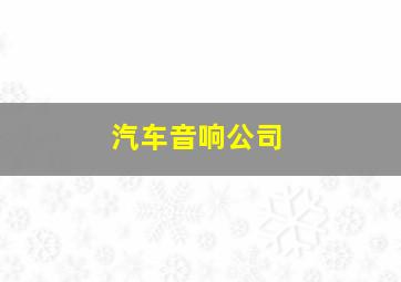 汽车音响公司