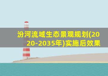 汾河流域生态景观规划(2020-2035年)实施后效果