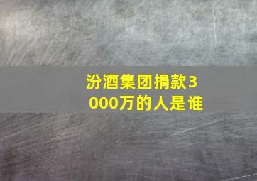 汾酒集团捐款3000万的人是谁