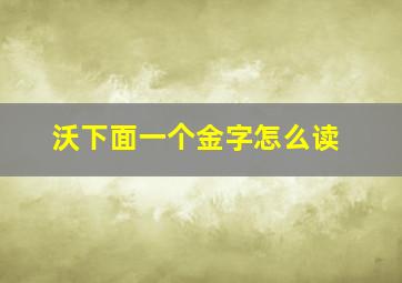 沃下面一个金字怎么读