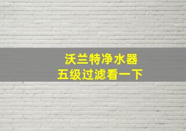 沃兰特净水器五级过滤看一下