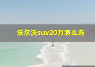 沃尔沃suv20万怎么选