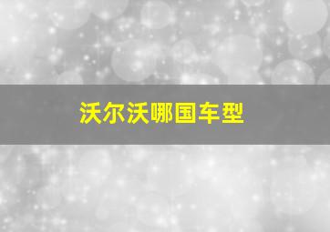 沃尔沃哪国车型