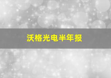 沃格光电半年报