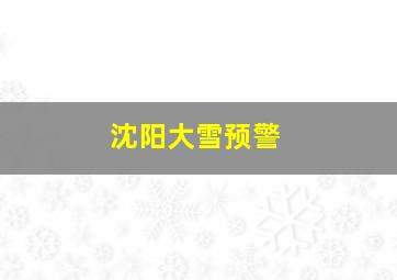 沈阳大雪预警