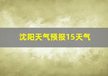 沈阳天气预报15天气