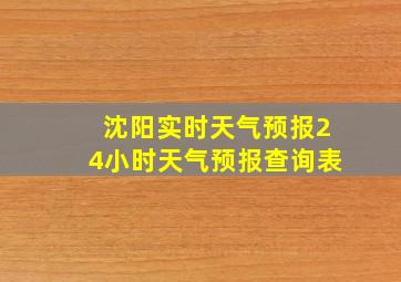 沈阳实时天气预报24小时天气预报查询表