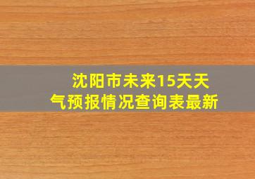 沈阳市未来15天天气预报情况查询表最新