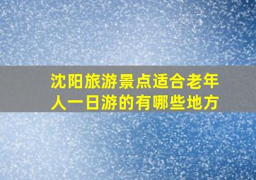 沈阳旅游景点适合老年人一日游的有哪些地方