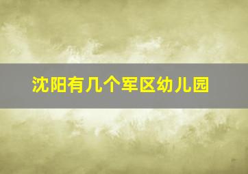 沈阳有几个军区幼儿园