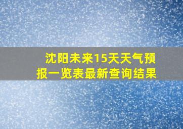 沈阳未来15天天气预报一览表最新查询结果