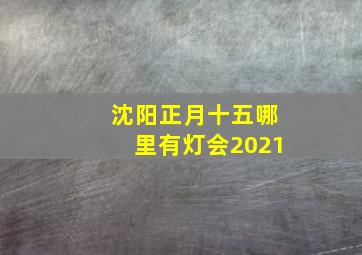 沈阳正月十五哪里有灯会2021