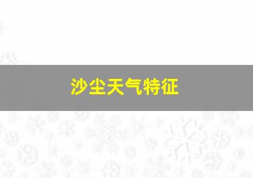 沙尘天气特征