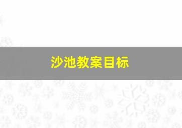 沙池教案目标