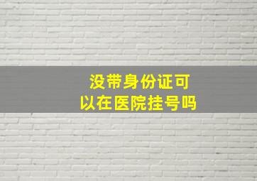 没带身份证可以在医院挂号吗