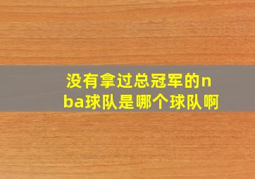 没有拿过总冠军的nba球队是哪个球队啊