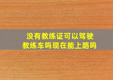 没有教练证可以驾驶教练车吗现在能上路吗