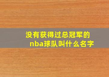 没有获得过总冠军的nba球队叫什么名字