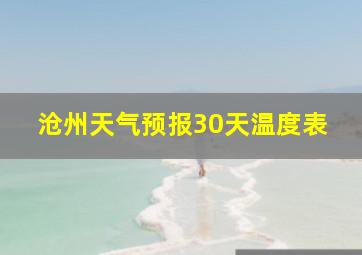 沧州天气预报30天温度表