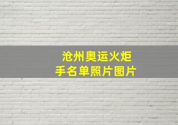 沧州奥运火炬手名单照片图片