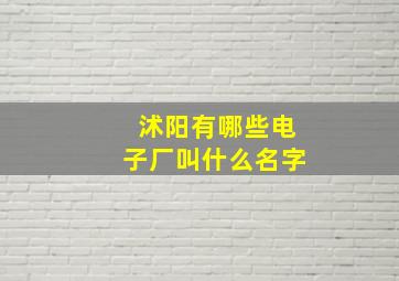 沭阳有哪些电子厂叫什么名字