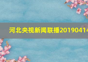 河北央视新闻联播20190414