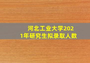 河北工业大学2021年研究生拟录取人数