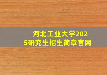 河北工业大学2025研究生招生简章官网