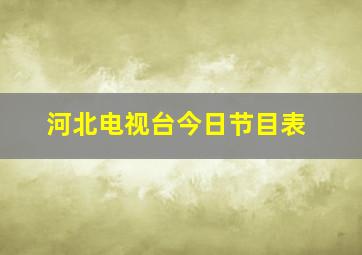 河北电视台今日节目表