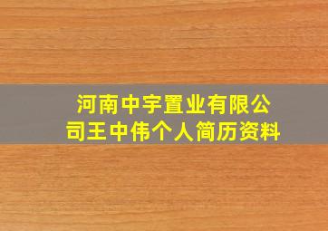 河南中宇置业有限公司王中伟个人简历资料