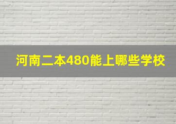 河南二本480能上哪些学校