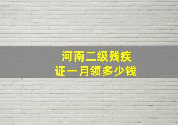 河南二级残疾证一月领多少钱