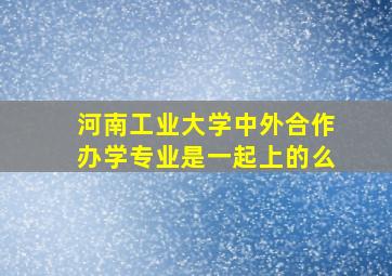 河南工业大学中外合作办学专业是一起上的么