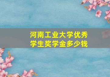 河南工业大学优秀学生奖学金多少钱