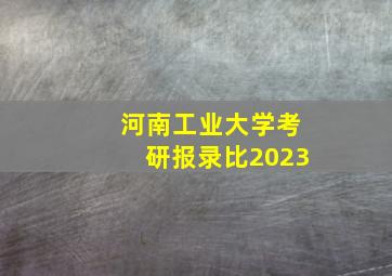 河南工业大学考研报录比2023