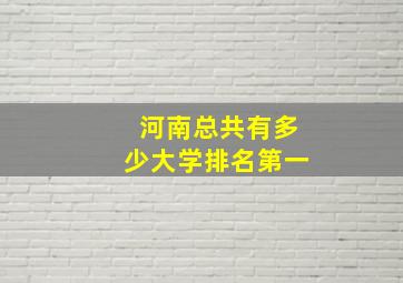 河南总共有多少大学排名第一