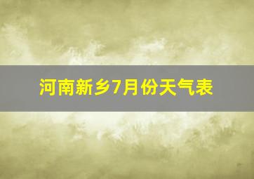 河南新乡7月份天气表