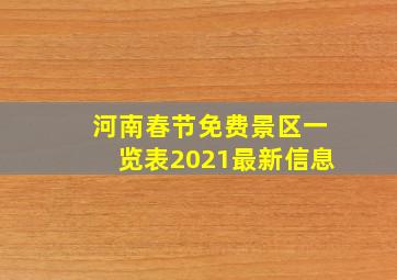 河南春节免费景区一览表2021最新信息